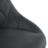 2pcs Adjustable High Type with Disk No Armrest Rhombus Backrest Design Bar Stools Black