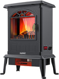 Electric Fireplace Stove Freestanding Stove Portable Indoor Space Heater 1000w/1500w with 1 Side Fire & Cold Touch Shell & Overheating and Dumping Protection & Temperature Control System