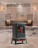 Electric Fireplace Stove Freestanding Stove Portable Indoor Space Heater 1000w/1500w with 1 Side Fire & Cold Touch Shell & Overheating and Dumping Protection & Temperature Control System