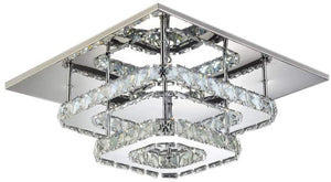 LED Indoor Ceiling Light in Crystal Chandelier, Porch Light Lamp, Lighting Fixture, Flush Mount, Stainless Steel H25cm