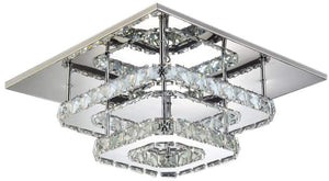 LED Indoor Ceiling Light in Crystal Chandelier, Porch Light Lamp, Lighting Fixture, Flush Mount, Stainless Steel H25cm