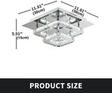 LED Indoor Ceiling Light in Crystal Chandelier, Porch Light Lamp, Lighting Fixture, Flush Mount, Stainless Steel H25cm