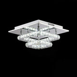 LED Indoor Ceiling Light in Crystal Chandelier, Porch Light Lamp, Lighting Fixture, Flush Mount, Stainless Steel H25cm