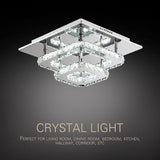LED Indoor Ceiling Light in Crystal Chandelier, Porch Light Lamp, Lighting Fixture, Flush Mount, Stainless Steel H25cm