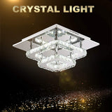 LED Indoor Ceiling Light in Crystal Chandelier, Porch Light Lamp, Lighting Fixture, Flush Mount, Stainless Steel H25cm