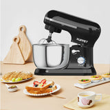 Stand Mixer, Food Mixer with Tilt-Head, 8-Speeds Electric Mixer, Included Dough Hook, Wire Whip & Beater, 4.5L Stainless Steel Bowl - Black