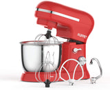 Stand Mixer, Food Mixer with Tilt-Head, 8-Speeds Electric Mixer, Included Dough Hook, Wire Whip & Beater, 4.5L Stainless Steel Bowl – Red ( Needed UK Plug)