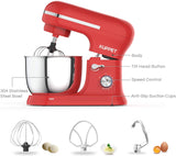 Stand Mixer, Food Mixer with Tilt-Head, 8-Speeds Electric Mixer, Included Dough Hook, Wire Whip & Beater, 4.5L Stainless Steel Bowl – Red ( Needed UK Plug)