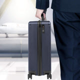 20 inches (56cm) Carry on ABS Luggage TSA Lock Lightweight Durable Hard Shell 4 Spinner Wheels Suitcase, Navy Blue