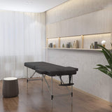 Folding Massage Table 84'' Professional Massage Bed Aluminum Frame, 2 Fold, Black