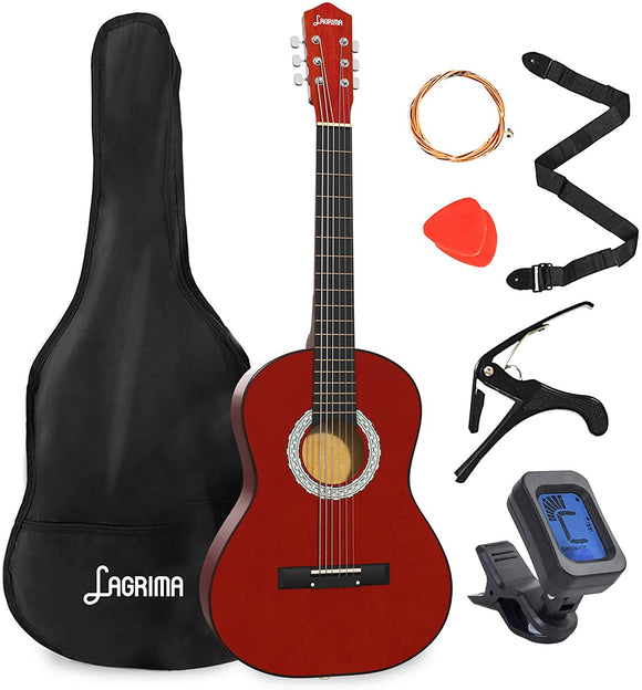 38 Inch 4/4 Full Size Beginner Acoustic Guitar Pack Starter Kit for Kids and Adults
