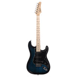 Glarry GST Stylish Electric Guitar Kit with Black Pickguard Dark Blue