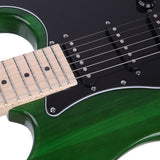 Glarry GST Stylish Electric Guitar Kit with Black Pickguard Green