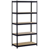 45 x 90 x 180cm 5 Tiers Powder Coated Storage Rack Black