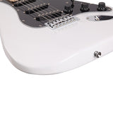 Glarry GST Stylish Electric Guitar with Black Pickguard White in Colour- Full Kit