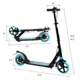 Scooter For Adult and Teens,3 Height Adjustable Easy Folding Double Shock Absorber Light Blue - LiamsBargains.co.uk