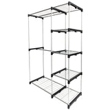Portable Practical Five-tier Wardrobe without Cloth Cover Silver