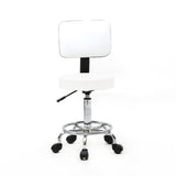 Round Shape Adjustable Salon Stool with Back White