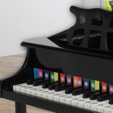 Wooden Toys 30-key Children's Wooden Piano with Music Stand, Mechanical Sound - Black - LiamsBargains.co.uk