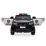 Dual Drive 12V 7Ah Childrens Ride On Police Car with 2.4G Remote Control Black