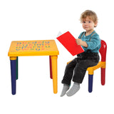 Children Letter Table Chair Set Yellow & Red