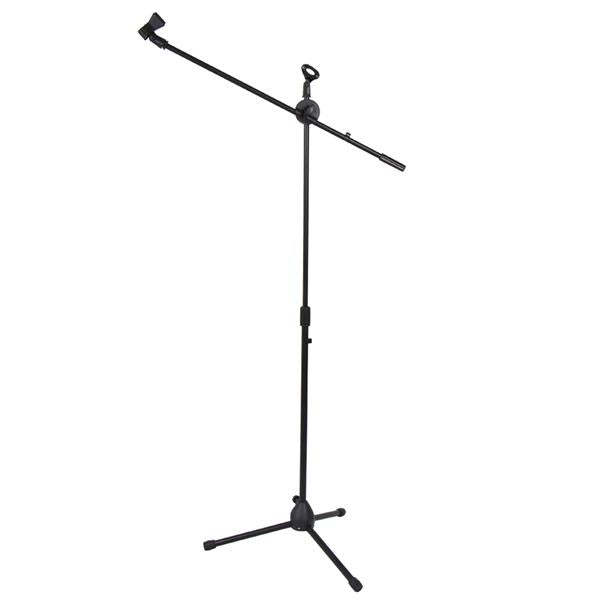 Glarry FS-002 Folding Type Tripod Boom Microphone Mic Stand Black