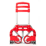 Portable Folding Collapsible Aluminium Cart Dolly Push Truck Trolley - Red