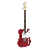 Glarry GTL Semi-Hollow Electric Guitar F Hole HS Pickups Rosewood Pickguard Wine Red