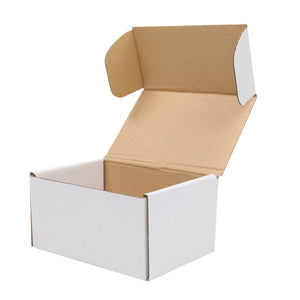 50 Corrugated Paper Boxes 6x4x3"（15.2*10*7.6cm） White Outside and Yellow Inside