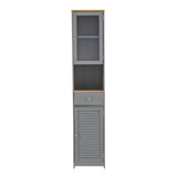 FCH Single Draw 2 Hundred Page Doors MDF Spray Paint Bathroom Cabinet - Grey