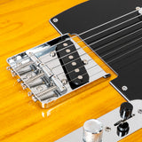 Glarry GTL Maple Fingerboard Electric Guitar Bag Strap Plectrum Connecting Wire Spanner Tool Transparent Yellow