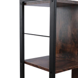 4 Tier Industrial Bookshelf, Floor Standing Storage Rack in Living Room Office Study, Large Storage Space, Simple Assembly, Stable Steel Frame, Rustic Brown