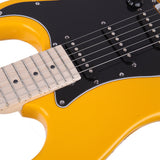 Glarry GST Stylish Electric Guitar Kit with Black Pickguard Orange