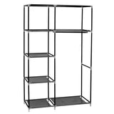 64" Portable Closet Storage Organizer Wardrobe Clothes Rack with Shelves Black