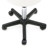 Round Shape Plastic Adjustable Salon Stool with Back White