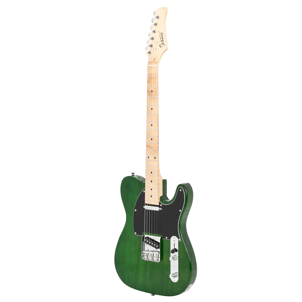 Glarry GTL Maple Fingerboard Electric Guitar (Green) Bag Strap Paddle Cable Wrench Tool