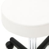 Round Shape Plastic Adjustable Salon Stool with Back White