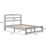 Pine Horizontal Plank Bed Grey 4FT6