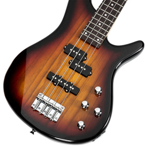 Glarry GIB Electric Bass Guitar Full Size 4 String Sunset Colour