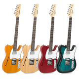Glarry GTL Semi-Hollow Electric Guitar F Hole HS Pickups Rosewood Pickguard Wine Red