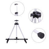 New Artist Aluminium Alloy Folding Easel Light Weight And Carry Bag White