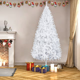 7FT Metal Legs White Christmas Tree with 950 Branches