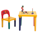 Children Letter Table Chair Set Yellow & Red