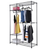 4 Tiers Clothing Storage Rack Black