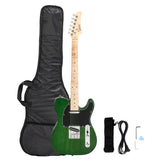 Glarry GTL Maple Fingerboard Electric Guitar (Green) Bag Strap Paddle Cable Wrench Tool