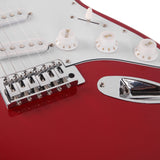 Glarry GST Maple Fingerboard Electric Guitar Bag Shoulder Strap Pick Whammy Bar Cord Wrench Tool Red