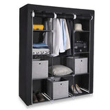 67" Portable Closet Organizer Wardrobe Storage Organizer with 10 Shelves Quick and Easy to Assemble Extra Space Black