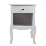 European Bedside Table-One Pump White