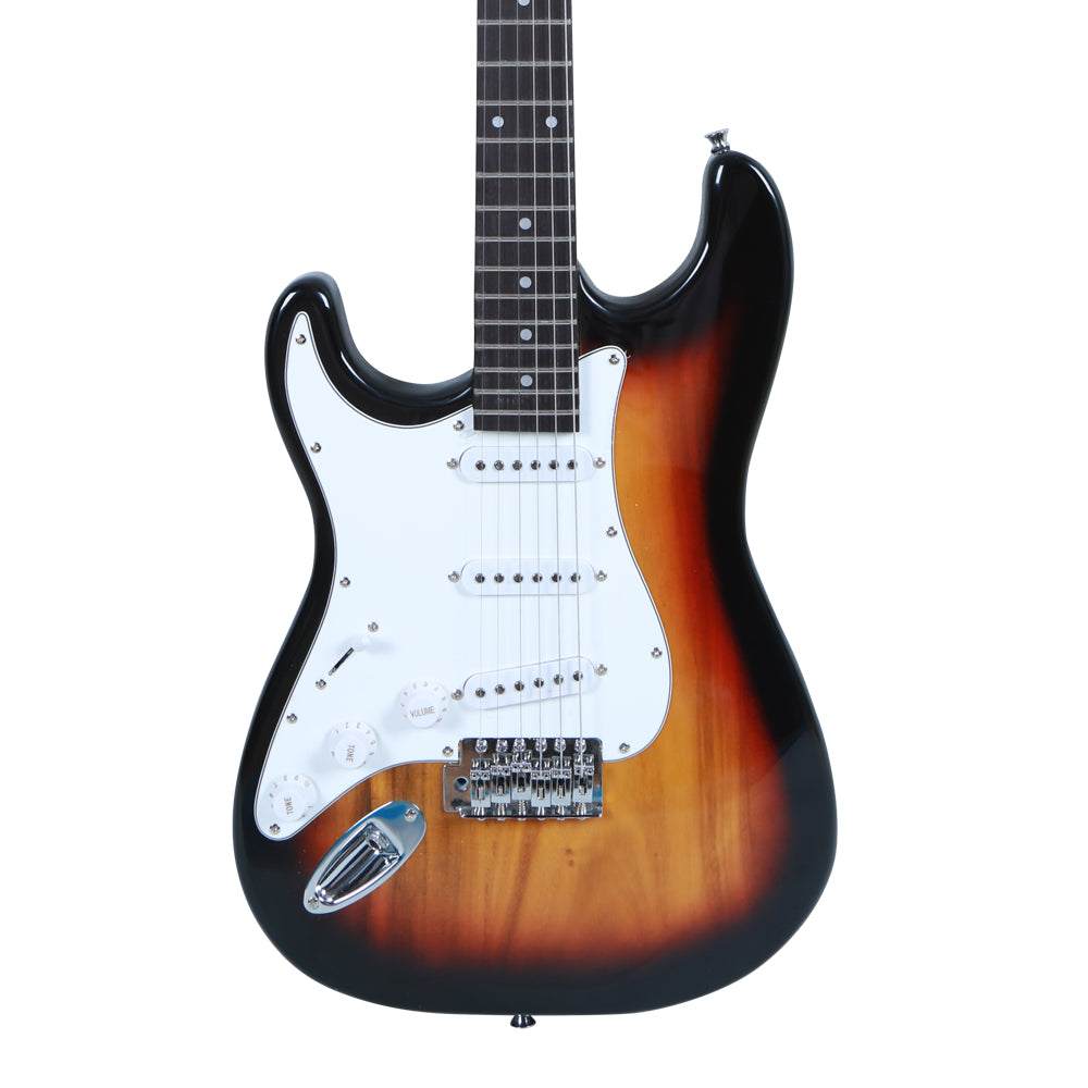 Glarry GST Rosewood Fingerboard Left Hand Electric Guitar Bag Strap Paddle Rocker Cable Wrench Tool Sunset Colour