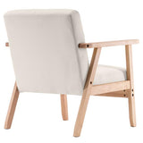 (64x59x71cm) Simple Fabric Wood Armrest Single Sofa Burlywood - Beige